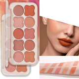 Miss Rose Pack of 4 makeup Deal in random ( 10-Colors Clover Blusher Palette , Missrose matte lip crayon , MissRose pout shape 2 in 1 lip oil + lip gloss  , 3 color eyebrow powder )