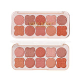 Miss Rose Pack of 4 makeup Deal in random ( 10-Colors Clover Blusher Palette , Missrose matte lip crayon , MissRose pout shape 2 in 1 lip oil + lip gloss  , 3 color eyebrow powder )