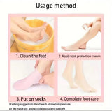 Miss Beauty New 1 pair Silicone Elastic Moisturizing Foot Socks, Spa Massage Moisturizing Gel Socks for Dry Cracked Feet,