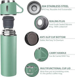 Stainless Steel Vacuum Flask Set 500ml Double Wall Thermos Set Vacuum Flask Gift Set With Double Lids Imported Quality