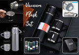 Stainless Steel Vacuum Flask Set 500ml Double Wall Thermos Set Vacuum Flask Gift Set With Double Lids Imported Quality