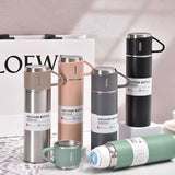 Stainless Steel Vacuum Flask Set 500ml Double Wall Thermos Set Vacuum Flask Gift Set With Double Lids Imported Quality