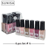 New Sunisa 6pcs Set  Matte Nail Polish / Peel Off