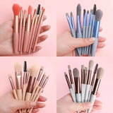 Miss Beauty New 8pcs Mini Make Up Brushes for Foundation, Powder, Blush Eyeshadow ,Eyelash and Concealer with Pouch / Mini Leather Bag