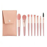 Miss Beauty New 8pcs Mini Make Up Brushes for Foundation, Powder, Blush Eyeshadow ,Eyelash and Concealer with Pouch / Mini Leather Bag