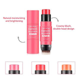 2 in 1  Cream Blush Stick for Cheeks Blush for Cheeks Tint & Eyes & Lips, Cheek Makeup Stick Makeup Blush with Brush, Waterproof