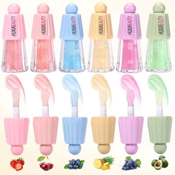 Water Light Lip Gloss Jelly Lipstick Lip Plumping Oil With Big Brush Head Moisturizing Nourishing Lip Glaze