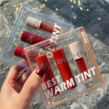 HERORANGE 3Pcs Lip Glaze Set Mini Box Velvet Matte Waterproof Smooth Moisturizer Liquid Lipstick Cup Non-stick Cosmetic Lipstick