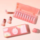 HiVi 10 Pcs Peach Soft Light  Matte Lipstick Set