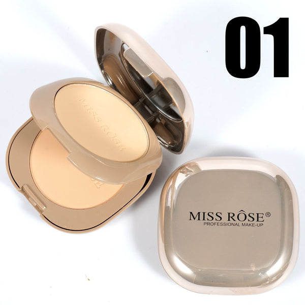 Miss Rose 2 in 1  Pink Metallic Mirror Dual Compact powder