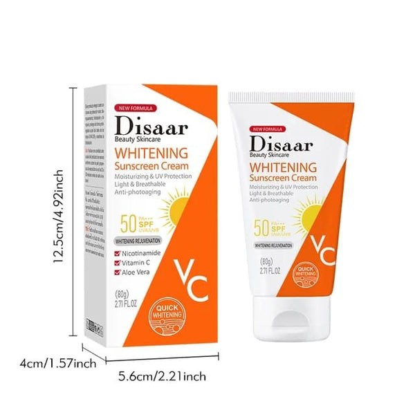 Disaar Whitening Vitamin C Sunscreen Cream SPF50 80g Nicotinamide Retinol Vitamin C Uv Protection Lotion Anti-Oxidant High Sun Protection