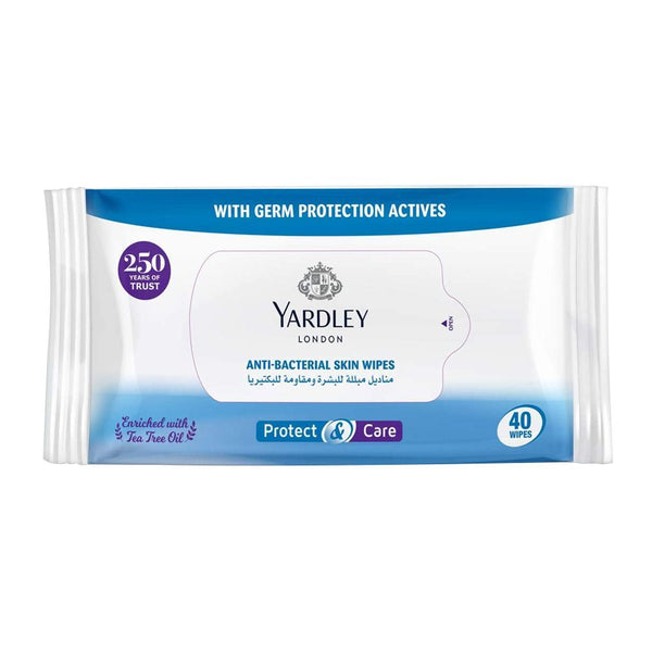 Yardley Protect & Care Anti-Bacterial Skin Wipes 20-Pcs