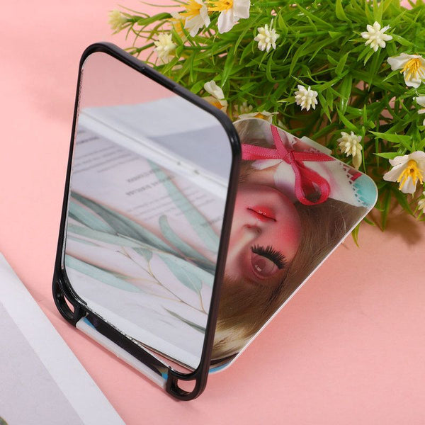 New 1 Pc  Cute Pocket Pricted Makeup Mirror