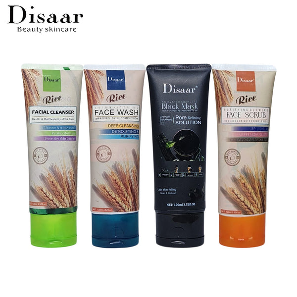 Disaar Pack of 4 Skincare Essentials Set – Deep Cleansing & Brightening Face Care