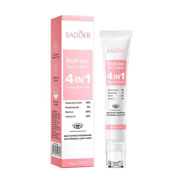 SADOER 4 in 1 Roll-on Moisturizing Eye Cream Anti Dark Circles Eye Bags Firming Moisturizing Eye Serum SD40664