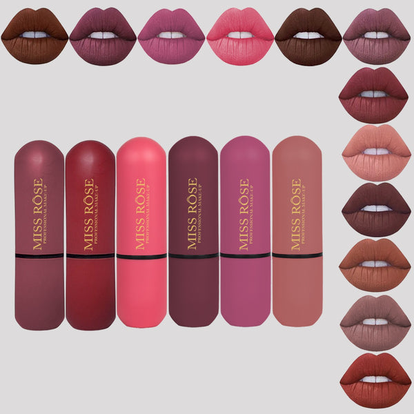 Miss Rose Pack of 06 Double Accurate Matte Lipstick