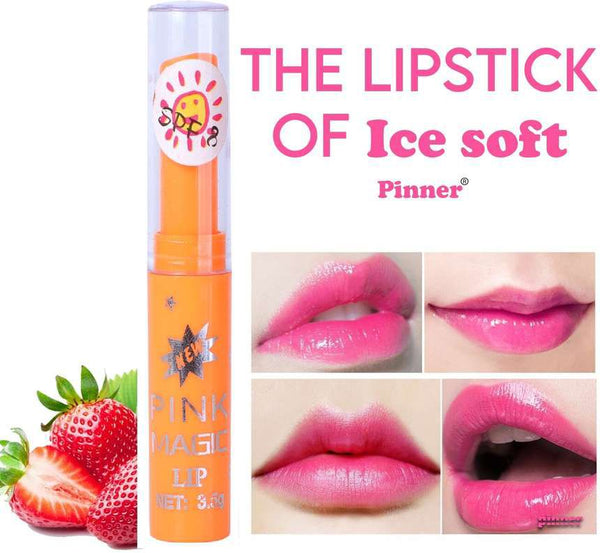 Miss Beauty New long lasting Sun Flower flavor fruit juice vitamin C changeable color lipsticks pink magic lipstick