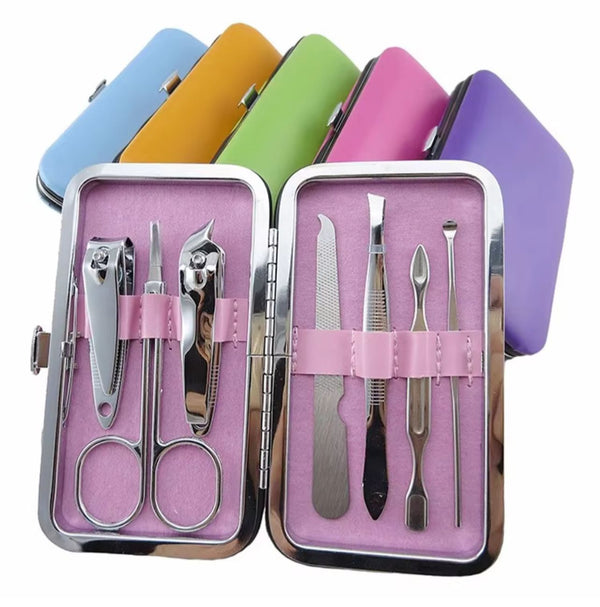 Miss Beauty 7 Pcs Manicure Set,Cute and Surprisingly Sturdy Stainless Steel Nail Clipper Set with case, Great Gifts Personal Pedicure Kit for Women Men Girls Travel