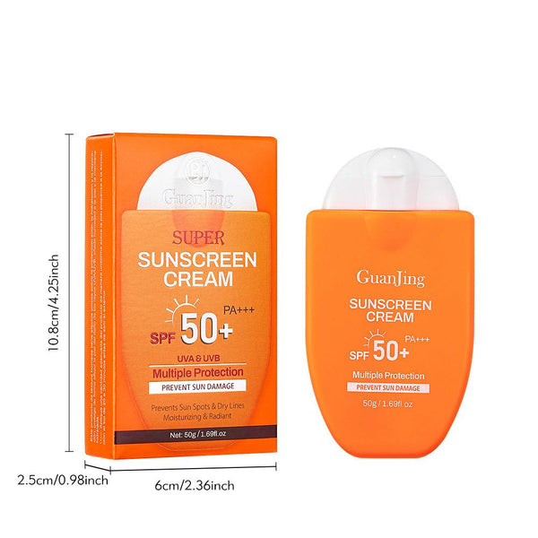 Guanjing Sunscreen Cream SPF 50+ PA+++ | Multiple Protection & Moisturizing Formula – 50g