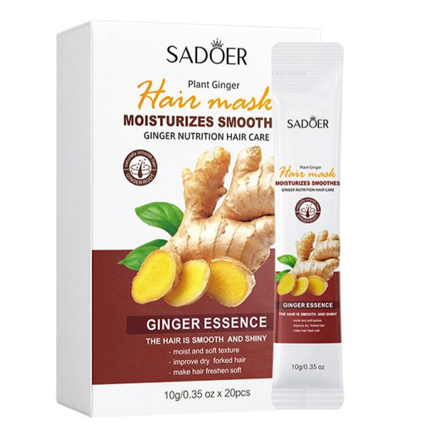 SADOER Plant Ginger HAIR MASK 10gx20pcs Moisturizing Hair Mask Damaged Repair Hair Care Treatment Cream (NO.SD92373)