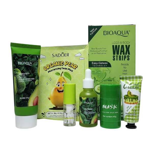 Sweet Savings Value Pack of 7 Items Bioaqua & Sadoer Skincare Combo | 7 in 1 Complete Face & Body Care Set