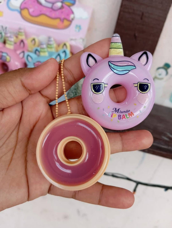 Miundo  1 Pc Donut Unicorn Lip Balm