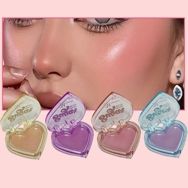 Miundo Heart Sugar Magic Blush | Natural Pink Glow | Long-Lasting Smooth Blusher | Soft & Girlish Finish