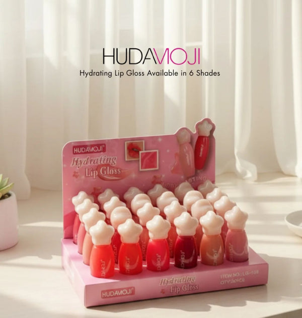 HudaMoji Hydrating Lip Gloss – Star-Cap Cute Bottles