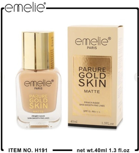 Emelie Parure Gold Matte Foundation –  Luxe Matte Finish with Golden Radiance