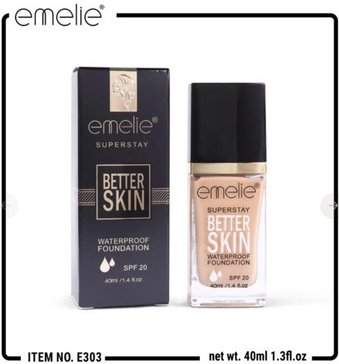 Emelie Super Stay Better Skin Foundation –  Long-Wear Coverage with Skin-Improving Power
