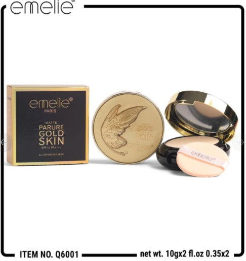 Emelie Matte Parure Gold Compact –  Golden Matte Finish with SPF Protection