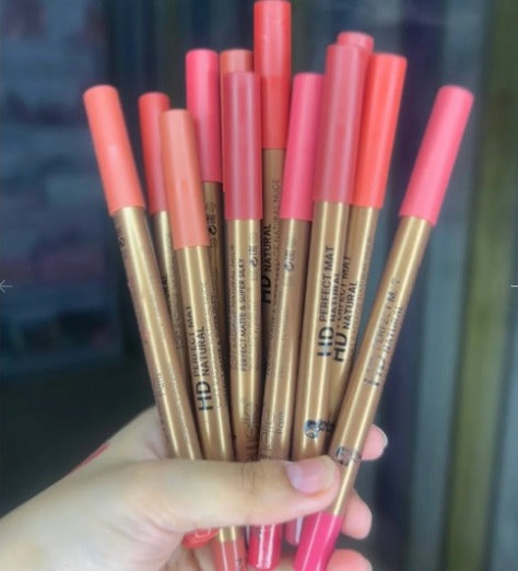 Emelie HD Matte Lipstick Pencil Set – 💄 12 Shades of Silky, Long-Lasting Glam