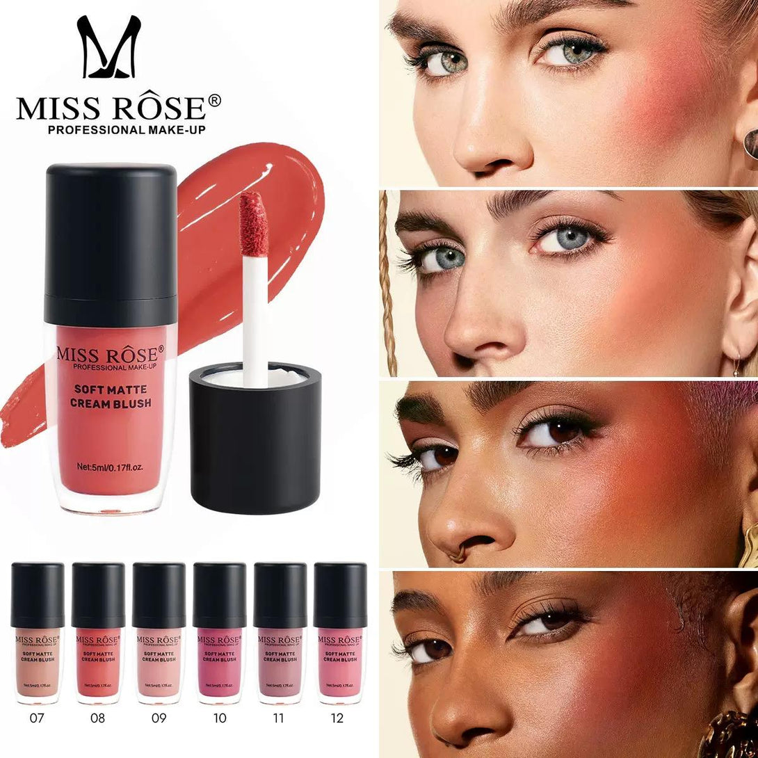 Miss Rose 24H Long Lasting Soft Matte Creame Blush 5ml – Miss Beauty