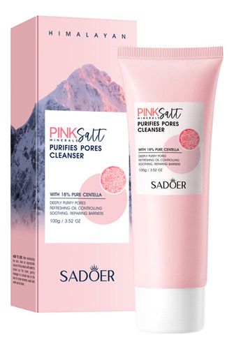 SADOER Deep Cleaning Smoothing Repairing Control-oil Pore Reduce Face Wash Himalayan Pink Salt Facial Cleanser