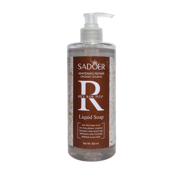 SADOER Rice Raw Pulp Liquid Soap – Whitening Repair & Moisturizing Cleanser Hand Soap (500ml)