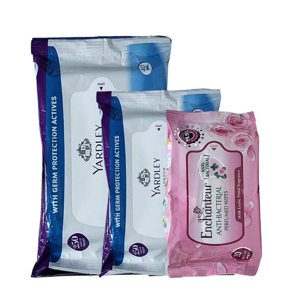 Pack of 03 Enchanteur/Yardley Multi-Purpose Wipes - Premium Wet Towels/Wipes