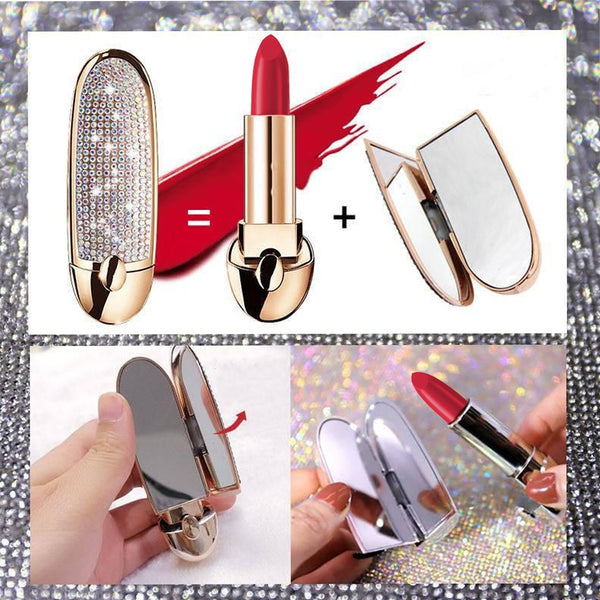 Hengfeng New Cute Diamond Radiance Matte Luxury Mirror Lipstick