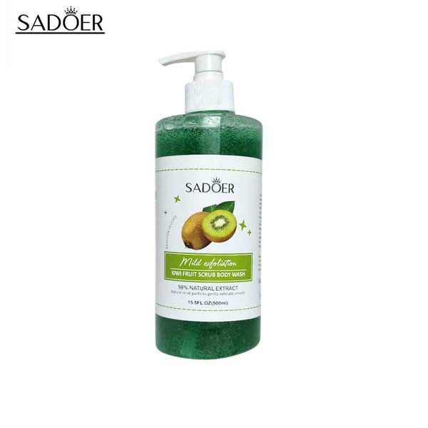 SADOER Kiwi Fruit Scrub Skin Hydrating Body Wash Exfoliating Lightening Whitening Shower Gel 500ml