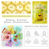 KORMESIC Pack of 7 Beauty Fruit Face Masks Paper Sheet Skin Care Moisturizing Face Mask