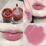 GEGE Bear Seal Lipstick With Mirror Long Lasting Moisturizing Non-stick Cup Clear Lip Glaze Waterproof Jelly