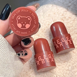 GEGE Bear Seal Lipstick With Mirror Long Lasting Moisturizing Non-stick Cup Clear Lip Glaze Waterproof Jelly