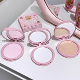 Gege Bear Cute Skin Smooth  Compact Powder Concealer Lasting Oil Control Matte Makeup Setting Powder Waterproof Face Brightening