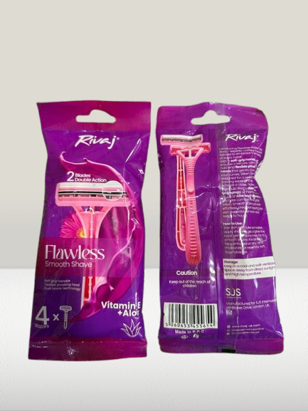 Rivaj Uk Flawless Smooth Shave Razor (Pack of 4)