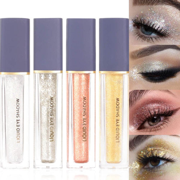 Romantic Charm 4Pcs Shimmer & Shine Liquid Glitter Eyeshadow Set