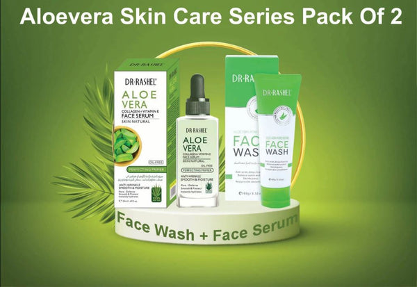 Dr.Rashel 2 PC Set Aloe Vera Face Serum & Facial Cleanser DRL- 1535- 1633