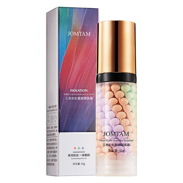 One Step Three-Color Cream Refreshing & MOISTURIZING Natural Sunscreen Concealer Cream Liquid Foundation 40g