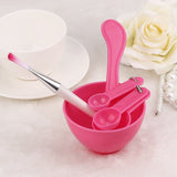 4 in 1 DIY Facial Beauty Mask Bowl with Stick Brush Set (Set of 6) Random Color