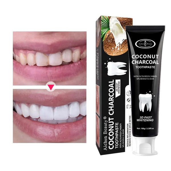 Aichun Beauty Customized Natural Active Teeth Coconut Black Bamboo Chrcoal Toothpaste 100g AC3182