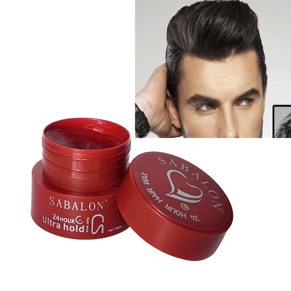 SABALON Hair Wax 24 Hour Professional Styling System , Hair Styling Wax For Ultra hold Sculpting 100ml Red
