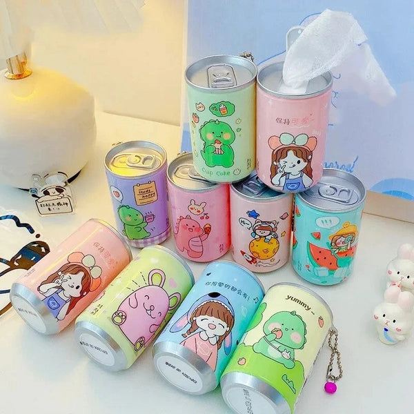 Mini Portable Wet Wipes Tissue Can for Cleaning Face Body for Kids Women and Men 30 piece(Tissue can)